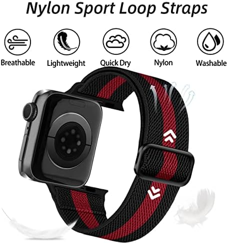 Ластични въжета Solo Loop, съвместими с Apple Watch 38 мм 40 мм 41 мм, Регулируема Найлон Еластични спортни гривни за iWatch