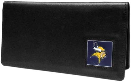 Магазин за спортни фенове на NFL Siskiyou Minnesota Vikings Кожена Корица за чековата книжка One Size Черна