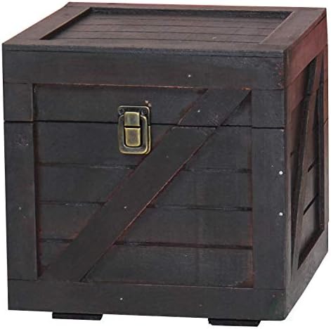Ретро Штабелируемый Дървена Кутия за съхранение на Товари В стил кутия за съхранение (черен)