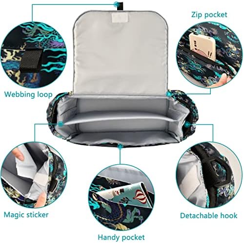 visesunny Органайзер за детска количка Dragon Blue Sea Wave Чанта за аксесоари за количка, Голямо пространство с 2 Подстаканниками