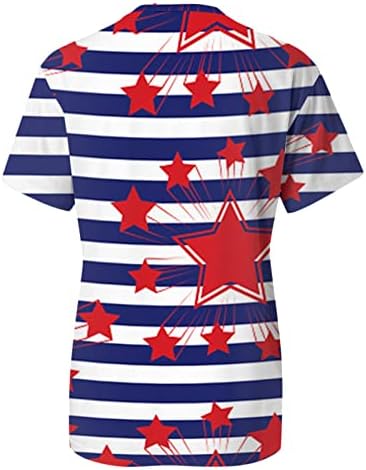 На 4 юли, Ризи за Жени, Лятна Тениска с Кръгло деколте и Къс Ръкав, Американското Знаме, Междузвездни Лента, Тениска с Вратовръзка-Боя